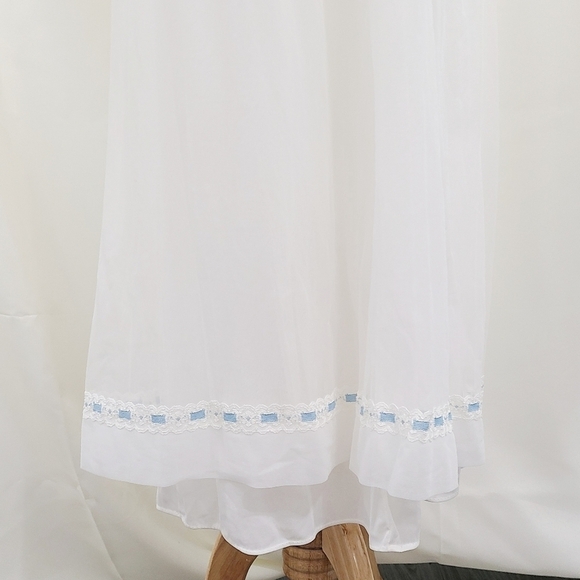 Vintage 60s Peignoir nightgown set ivory blue - Picture 10 of 16